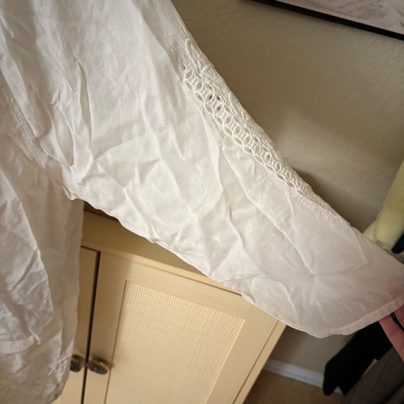 JOHNNY WAS Collection Liya Georgette Tunic Blouse Embroidery Eyelet Size 1X - Picture 3 of 8